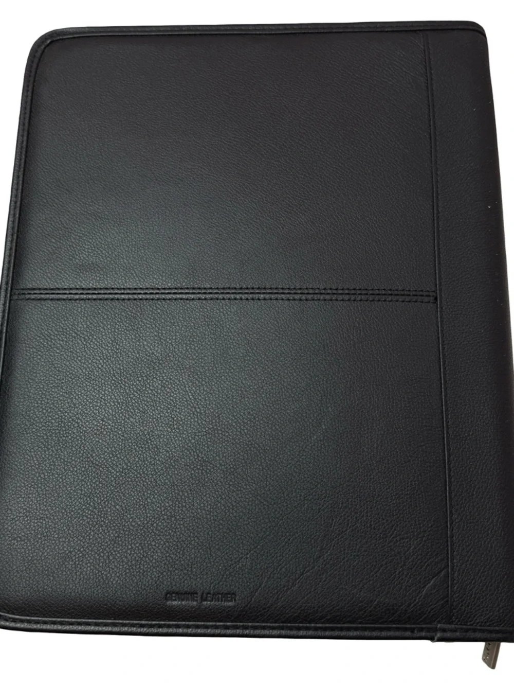 Leather Notepad Portfolio Organizer Zip Folder Black Money Gram Leeds Padfolio